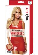 Premium Latex Mini Dress-red-md/lg(disc)