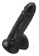 King Cock Dildo With Balls 7in - Black