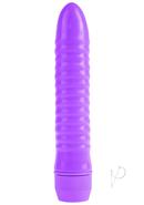 Neon Ribbed Rocket Vibrator - Purple