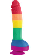 Colours Pride Edition Silicone Dildo 8in - Rainbow