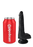 King Cock Dildo With Balls 6in - Black