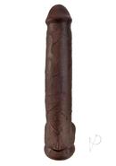 King Cock Dildo With Balls 15in - Chocolate