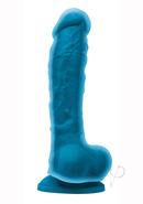 Colours Dual Density Silicone Dildo 8in - Blue