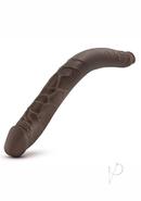 Dr. Skin Silver Collection Double Dildo 16in - Chocolate