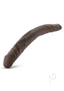 Dr. Skin Silver Collection Double Dildo 14in - Chocolate