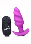 Bang! 21x Vibrating Silicone Rechargeable Swirl Butt Plug...