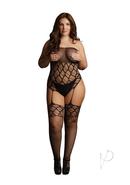 Le Desir Strapless Crotchless Teddy With Stockings - Queen...