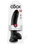 King Cock Dildo With Balls 9in - Black