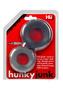Hunkyjunk Cog Silicone Cock Ring (2 Pack) - Black/gray
