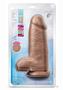 Au Naturel Chub Dildo With Suction Cup 10in - Caramel